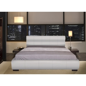 Cool Italian Design PU Leather Queen Bed Frame White